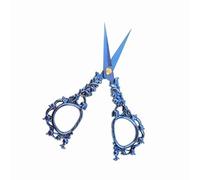 RASTKY Retro European Style Embroidery Sewing Scissors, Accurate Small Incisive Scissors for Cross Stitch Paper Cutting, Zinc Alloy for DIY Enthusiasts (Blue)