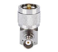 RASTKY RF Coaxial Adapter Connector Sturdy UHF PL-259 Male to BNC Female Right Angle Adapter 1PCS for CCTV & Microwave Applications