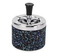 RASTKY Rhinestone Trash Can with Removable Top Lid Stainless Desktop Storage Bin Home Car, Sparkling Auto Garbage Can (Black Rhinestones)