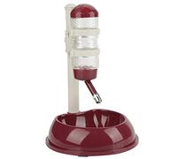 RASTKY Safe Adjustable Dog Bowl Feeder 500ml Drinking Bottle 1,800g Food Bowl Durable Easy to Install for Cats Dogs Tough Plastic Material (Brown)