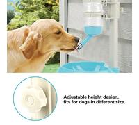 RASTKY Safe Adjustable Dog Bowl Feeder 500ml Drinking Bottle 1,800g Food Bowl Durable Easy to Install for Cats Dogs Tough Plastic Material (Blue)