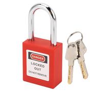 RASTKY Safety Padlock Red Firm Stainless Steel Lockout Tagout Lock for Industry Warehouse, Long Service Life for Workers at 38mm Size