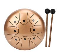RASTKY Sanskrit Steel Tongue Drum Protective Film Strong Sound 8" Hand Pan Suitable for Yoga Meditation (Gold)