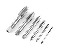 RASTKY Screw Thread Hand Tap Set Durable Flutes M3/M4/M6/M8/M10/M12 for Various Threads, 12pcs in Bearing Steel for Wood, Plastic, Aluminum