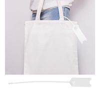 RASTKY Self Locking Label Cable Ties 100Pcs 195mm Theft Self Locking Tie Clothes Suitcase Shoes Bag Label Multi Color Nylon Writable Marker Ties (White)