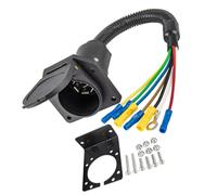 RASTKY Seven Circuit Trailer Lighting Connector, Equipped With Mounting Bracket, Wiring Connection Component For Vehicle Towing Lighting System (1pc)