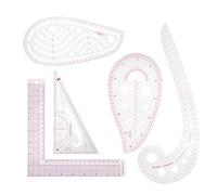 RASTKY Sewing Ruler Set Durable Multifunctional Curve Shaped Grading Tailor Tools for Clothing Design Pink/White 5pcs Sewing Ruler Set for Drawing, Cutting for Tailor/Designer