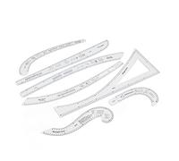 RASTKY Sewing Ruler Tailor Set Clear High Accuracy Pattern Drafting Ruler Set for Fashion Designers and Tailors Acrylic Material 7 Pieces for Household