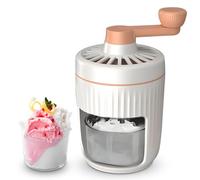 RASTKY Shaved Ice Machine Efficient Hand Crank Ice Shaver for Home Picnics, Portable Snow Cone Maker for Summer Parties - ABS Orange 9.06 X 5.12in