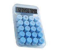 RASTKY Simple Big Button Calculator Mechanical Switch Clear Digital Display 10 Digits Transparent Gradient Calculator for Schoolwork, Lightweight Portable Plastic for Everyday Math Tasks (Blue)