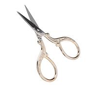 RASTKY Small Stainless Steel Embroidery Scissors Craft Shears for Sewing, Comfortable Soft Handle, DIY Production, 1 Scissors 1 Leather Cover (Golden +)
