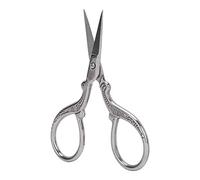 RASTKY Small Stainless Steel Embroidery Scissors Craft Shears for Sewing, Comfortable Soft Handle, DIY Production, 1 Scissors 1 Leather Cover (Silver Powder +)