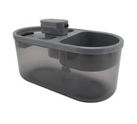 RASTKY Smart Pet Water Fountain with Food Bowl 4.5L High Capacity Built in Filter Automatic Drinking Dispenser for Cats Dogs, Plastic, 12.56 X 6.26 X 5.87in (Gray)