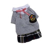 RASTKY Soft and Comfortable Polyester Campus Style Dog Clothing - for Parties, Birthdays, and Daily Wear - Adorable Pullover Design for Your Beloved Pet (women's skirt gray M)