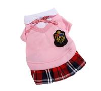 RASTKY Soft and Comfortable Polyester Campus Style Dog Clothing - for Parties, Birthdays, and Daily Wear - Adorable Pullover Design for Your Beloved Pet (women's skirt pink XS)