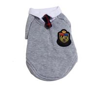 RASTKY Soft and Comfortable Polyester Campus Style Dog Clothing - for Parties, Birthdays, and Daily Wear - Adorable Pullover Design for Your Beloved Pet (Men's tie gray XS)