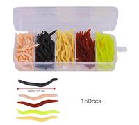 RASTKY Soft Fishing Lures Lifelike Grub Baits Silicone Material 150PCS Fish Tackle Accessory for Anglers (five color mix)