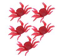 RASTKY Soft Simulation Crab Lure Bait Excellent Vivid Motion for Beginner Fishermen, 5Pcs Fishing Tackle PVC Red 2.5in