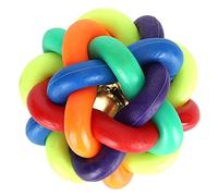 RASTKY Soft Squeeze Bell Ball Colorful Twist Ball for Kids and Pets, Safe Rubber Training Toy, Intellectual and Hands-on Skill Improvement, 2.9in Diameter, Pet and Kid Gift