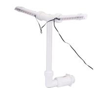 RASTKY Solar Pool Fountain Dual Head with Adjustable Waterfall LED Lights for In Ground Pools, Solar Powered Water Fountain for Night Swims, IP65 Rainproof ABS/PC Material