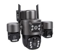 RASTKY Solar Security Camera 3 Lens Security Camera for Home Yard Farm Outdoor, 360 Degree Panoramic View WiFi 6 AI Human Detection with IP66 and 8000mAh Battery