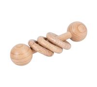 RASTKY Solid Wood Baby Rattle Teether Toy, Stylish Early Education Puzzle for Babies, Tactile Stimulation, Parent Child Interaction, 1 X Wood Baby Rattle for 2 Years Old + (3 Rings)