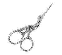 RASTKY Stainless Steel Lovely Crane Eyebrow Scissors for Cutting Small Things, 100% and, Golden Silver, 1 Scissors, Suitable for Everyone (Large Silver)