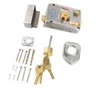 RASTKY Stainless Steel Vintage Lock Set High Security Deadbolt for Home Door Gate, Stainless Steel Color, Mechanical Lock for Dwelling House