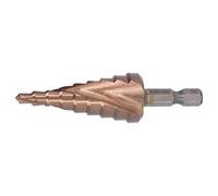 RASTKY Step Drill Bit Plated HSS Drill Bit Sharpener 1/4inch Shank Double Grooved Spiral for Woodworking DIYers