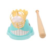 RASTKY Step On Kids Baseball Pitching Machine Cartoon Shape Improve Batting Skills for Indoor Outdoor Play ABS Material Set for Children (Blue)