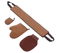 RASTKY Sunless Tanner Mitt Reversible Exfoliating Soft Tanning Glove for Beginners Daily Use Flocking and Membrane 4 Pcs