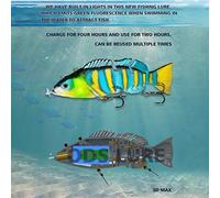 RASTKY Swimming Robotic Segment Fishing Lure Smooth and Realistic Swim Bait for Anglers USB Charging 3 Meter Dive ABS+Metal 14cm (Colorful)