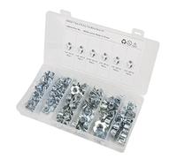 RASTKY T Nuts 80Pcs Galvanized Layer Strong and Rustproof Pronged Tee Nut Set for Building Bridges, 1/4in 5/16in 3/8in Four Claws Nut for Hardware Lighting