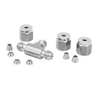 RASTKY Tee Compression Ferrule Connector 316 Stainless Steel Vibration Resistant for Biomedicine, Semiconductor - 1 X Compression Ferrule Connector (Ф3)