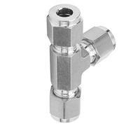 RASTKY Tee Compression Ferrule Connector 316 Stainless Steel Vibration Resistant for Biomedicine, Semiconductor - 1 X Compression Ferrule Connector (Ф6)