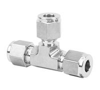 RASTKY Tee Compression Ferrule Connector 316 Stainless Steel Vibration Resistant for Biomedicine, Semiconductor - 1 X Compression Ferrule Connector (Ф8)
