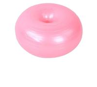 RASTKY Thicken Anti-explosion Inflatable Doughnut Yoga Ball Pink PVC Exercise Equipment for Core Strength with Pump