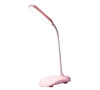 RASTKY Touch Control LED Desk Lamp Stepless Dimming Flexible Neck Eye Protection Reading Lamp for Living Room School Plastic (Pink)