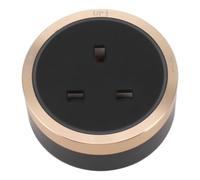 RASTKY Track Socket Adapter for Home Bedroom Kitchen - Universal Electric Outlet Slide Guide Adapter with 6 AC Outlets - 13A Power Track Socket (Black Gold)
