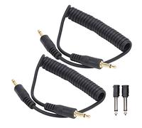 RASTKY Universal 3.5mm to 6.35mm Male Synchronization Cable Set for Quick Flash Response, 2Pcs Flashing Wire for Digital Camera Users