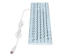 RASTKY USB Gaming Keyboard Round 87 Keys Colorful Backlit Touch Wired Keyboard for Computer, Suitable for Programmers and Editors (Blue)
