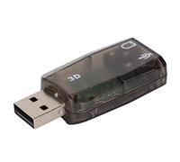 RASTKY USB Sound Card Adapter with 5.1 Channel Processing Capability, USB 2.0 to 3D Sound Card for PC, Portable External Adapter for Music Lovers