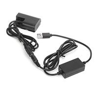 RASTKY USB to LP-E6 Dummy Battery Adapter for 6D / 6D2, Output Large Current for Continuous, Full Decoded Chip, Black