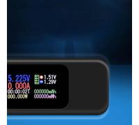 RASTKY USB Voltmeter Ammeter LCD Display Battery Capacity Monitor for Real-time USB Power Supply Status Detection (Black)