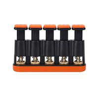 RASTKY Variable Hand Finger Strength Tension Exerciser Grip Trainer - Spring Structure with Comfortable Buttons - Ideal Finger Trainer for Piano and Guitar Players Orange, 3-8.5lb Strength Range