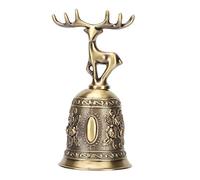 RASTKY Vintage Deer Shape Hand Bell with Polished Finish for Dining Table, Rustproof Metal Ball Bell for Wedding, Zinc Alloy Material (Antique Brass Color)