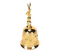 RASTKY Vintage Deer Shape Hand Bell with Polished Finish for Dining Table, Rustproof Metal Ball Bell for Wedding, Zinc Alloy Material (Gold)