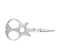 RASTKY Vintage European Stainless Steel Fashionable Guitar Shape Antique Sewing Shears Work Embroidery Scissor Multicolour Embroidery Craft Work (Silver)