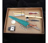 RASTKY Vintage Style Quill Set with Feather Pen and Ink Bottle Ideal Elders Colleagues Smooth Writing Experience Retro Design (Dark Green)