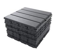 RASTKY Weather Resistant Interlocking Floor Cushion Tiles, Open Design for Anti-Slip Protection, 30Pcs Drainage Tiles for Patio, Easy to Clean, 11.81 X 11.81 X 0.79in